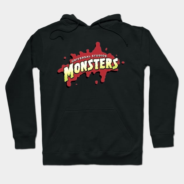 Universal Monsters Retro Logo Hoodie by TeeMaster613